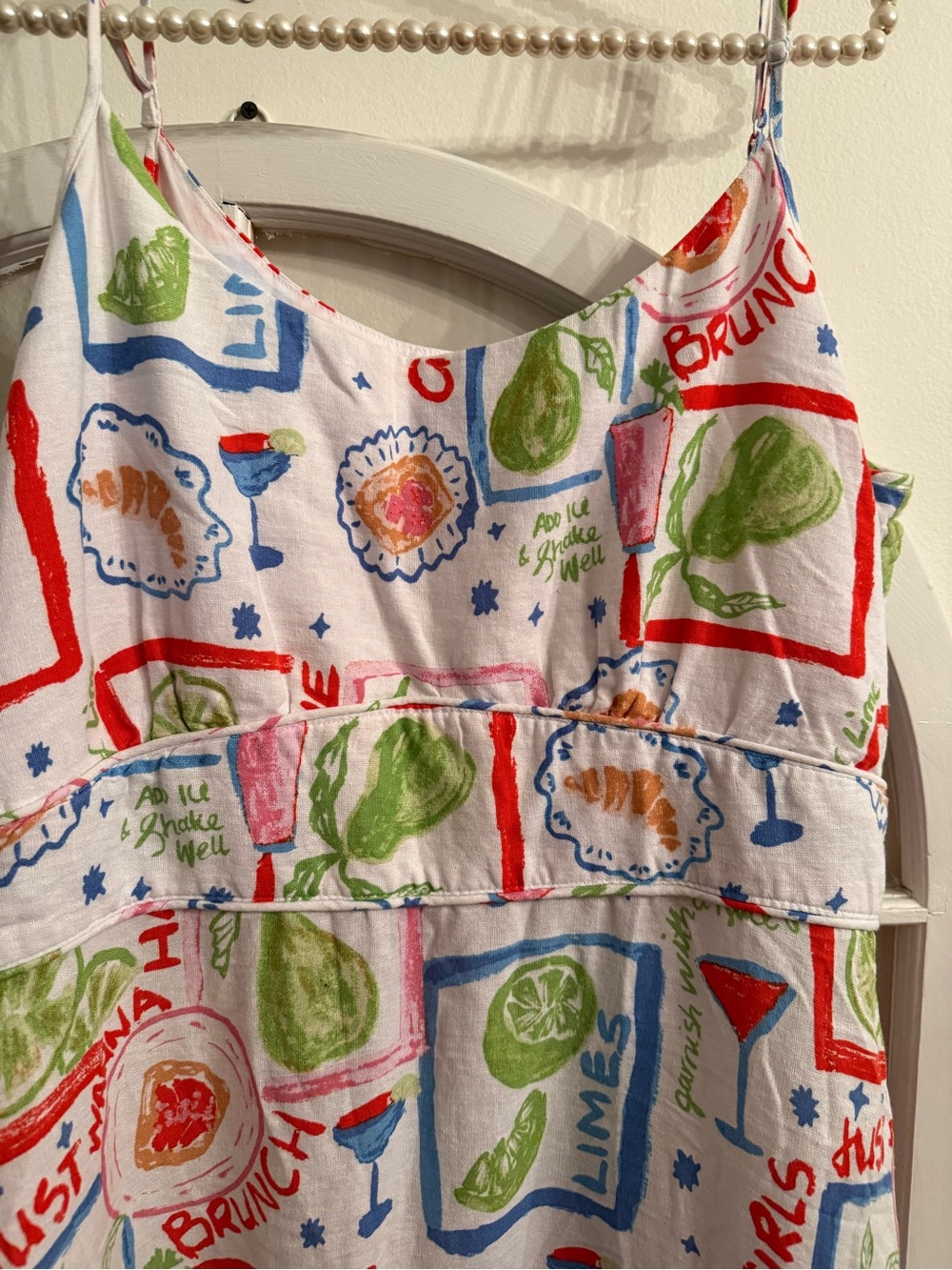 Brunch & Cocktail Novelty Print Tiered Maxi Dress tomato girl whimsical coastal - Picture 3 of 8